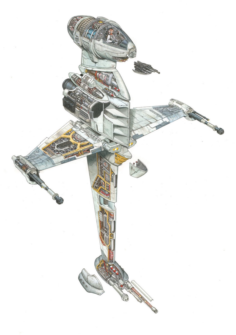 Illustration for article titled The amazing Star Wars vehicles and location cutaways by Hans Jenssen